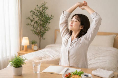 リラックスしている女性の画像